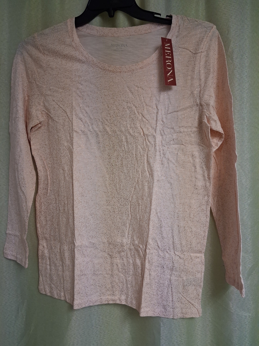 Merona Light Rose Gold Metallic Speckle Crewneck Sweater